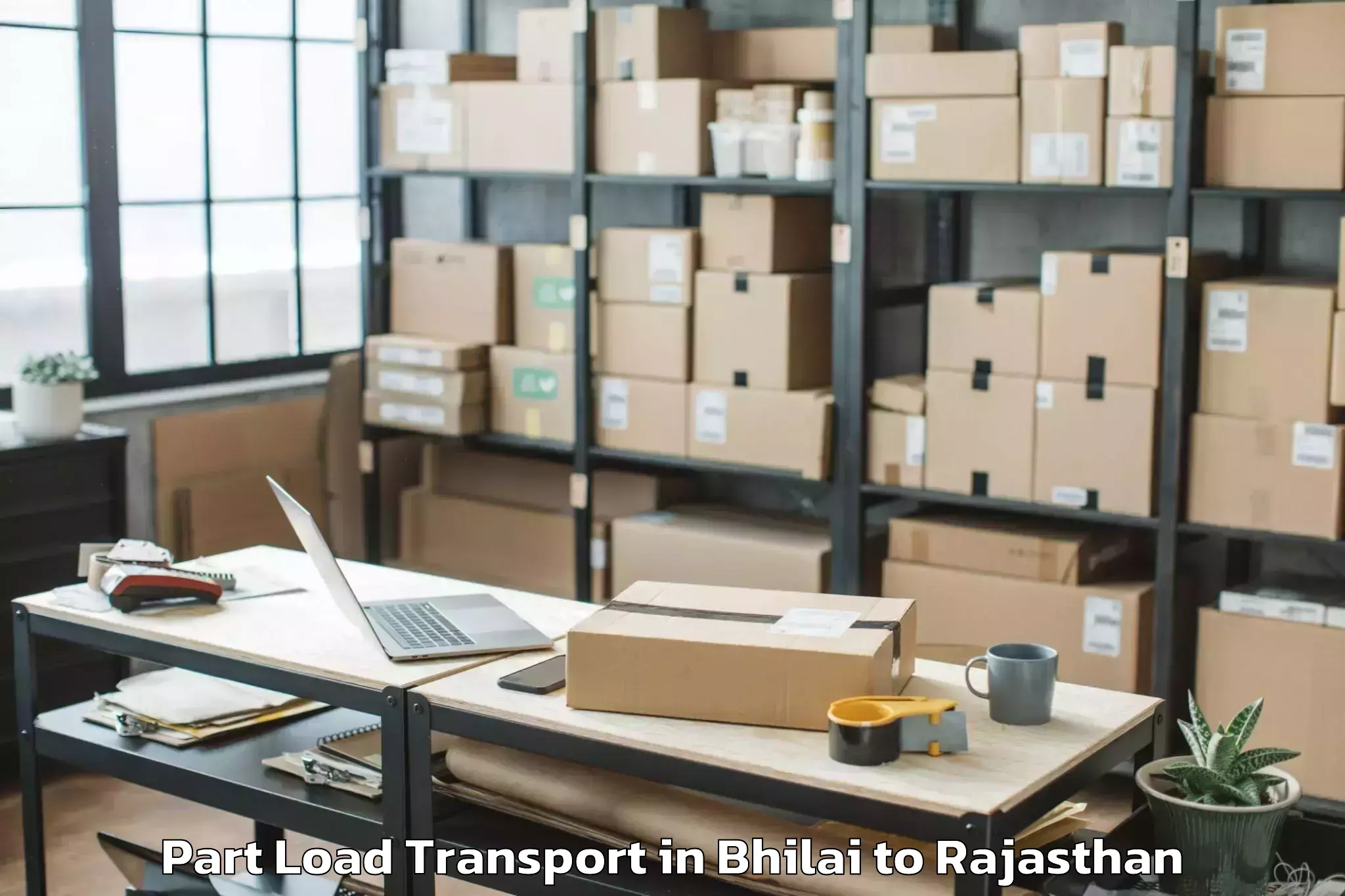 Comprehensive Bhilai to Udaipur Airport Udr Part Load Transport